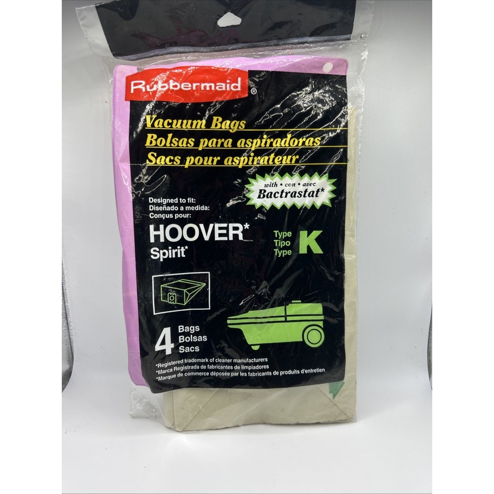 Rubbermaid Hoover Spirit Style Type K Vacuum Cleaner Bags 4 Pack New